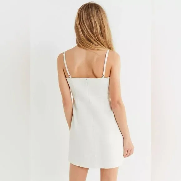 Urban Outfitters Denim Mini Dress | White | Size XS - Picture 4 of 10
